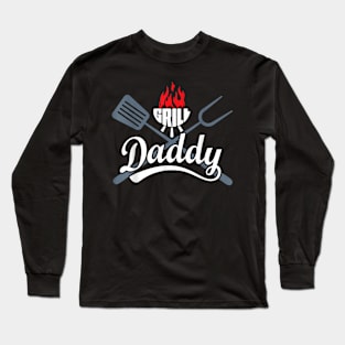 Grill Daddy Bbq Barbecue Grilling Smoking For Men Dad Long Sleeve T-Shirt